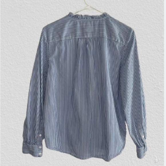 J Crew Factory Ruffle-Placket Button-Up Top Size Medium - Picture 2 of 5